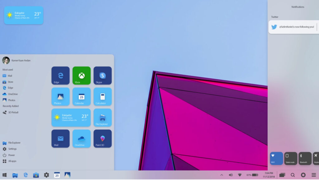 Blending Desktop and Modern User Interface