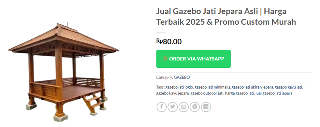 Kurnia Furniture Jepara Jual Gazebo Jati Jepara Asli, Pesan Sekarang Juga!